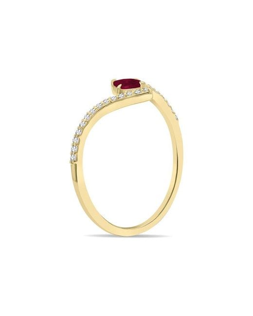 Gem Spark White 14K 0.27 Ct. Tw. Diamond & Ruby Ring
