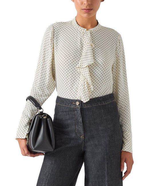 L.K.Bennett Gray Cody Woven Top