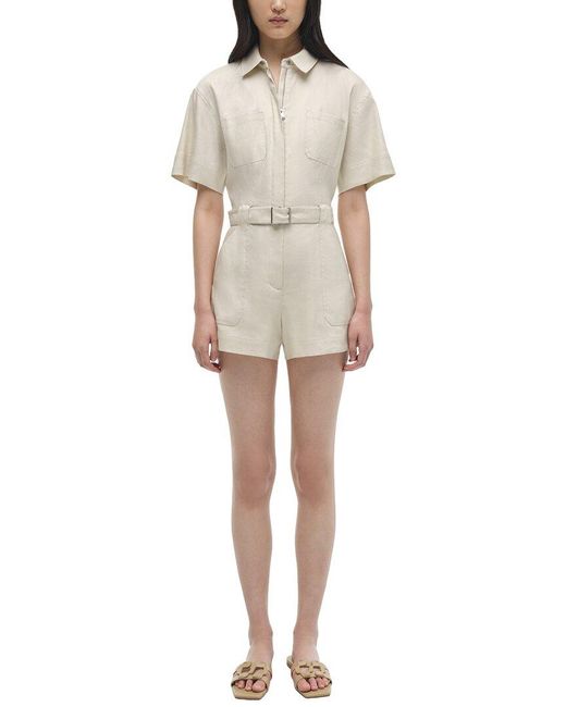 Jonathan Simkhai Natural Aspen Linen-Blend Romper