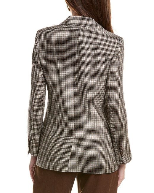 Brunello Cucinelli Gray Linen-blend Blazer