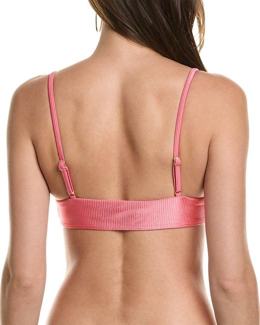 Vince Camuto Pink Ribbed Bikini Top