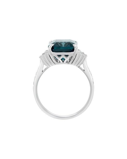 Effy Fine Jewelry Blue 14K 8.98 Ct. Tw. Diamond & London Topaz Ring