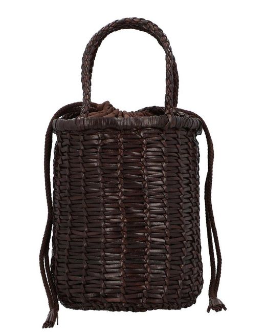 Dragon Diffusion Black Lina Leather Bucket Bag