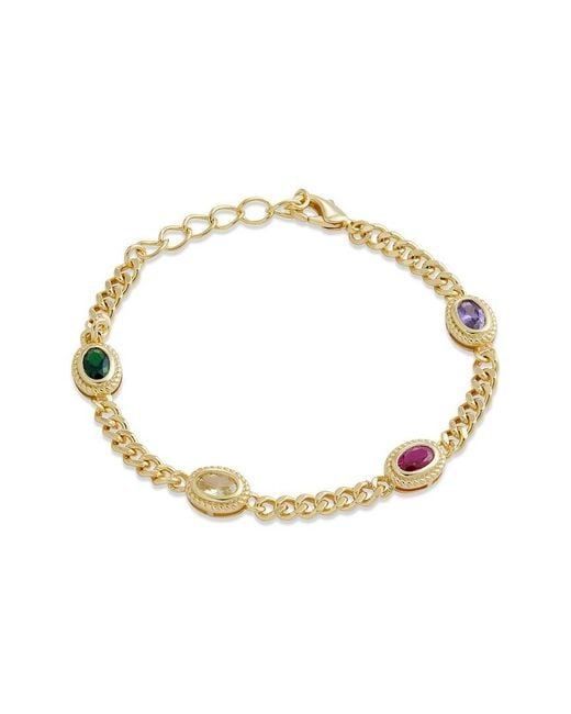 Savvy Cie Metallic 18k Plated Cz Bracelet