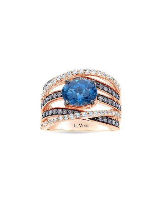 Le Vian 14k Strawberry Gold® 2.78 Ct. Tw. Diamond & London Blue Topaz Ring