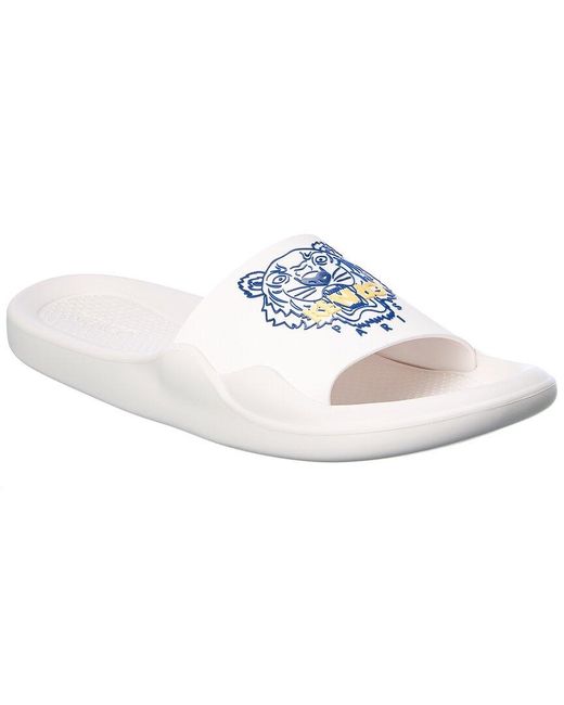 KENZO Tiger Pool Slide in White for Men 