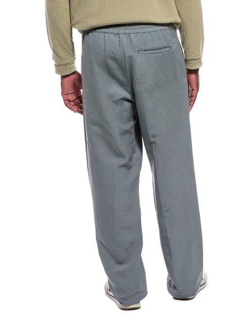 Canali Gray Linen & Silk-Blend Formal Pant for men