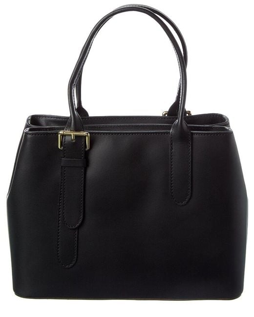 Italian Leather Black Top Handle Bag