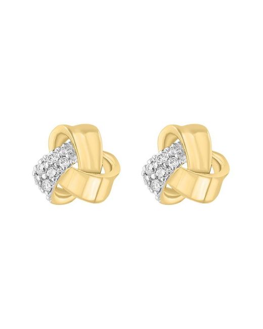 Effy Fine Jewelry Metallic 14K 0.20 Ct. Tw. Diamond Earrings