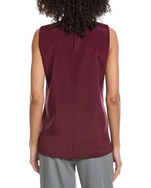Lafayette 148 New York Purple Adela Silk-Blend Blouse