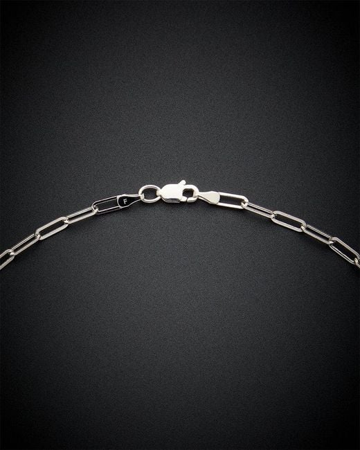 Italian Gold Black 14k Polished Paperclip Chain Necklace