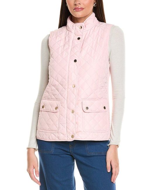 Jones New York Red Patch Pocket Zipper Vest