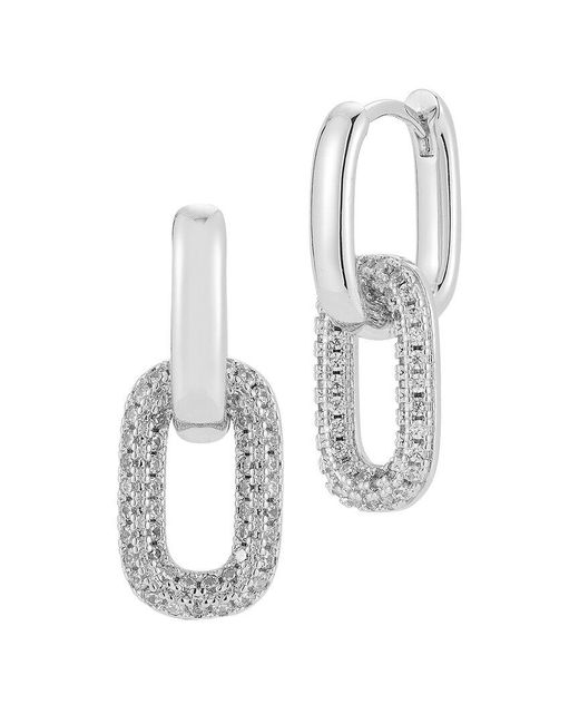 Glaze Jewelry White Plated Cz Earrings