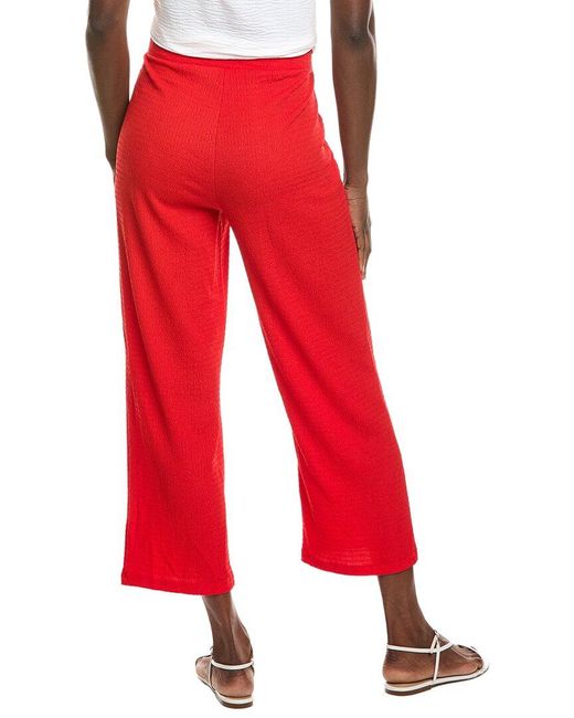 Jones New York Red Pull-On Wide Leg Crop Pant