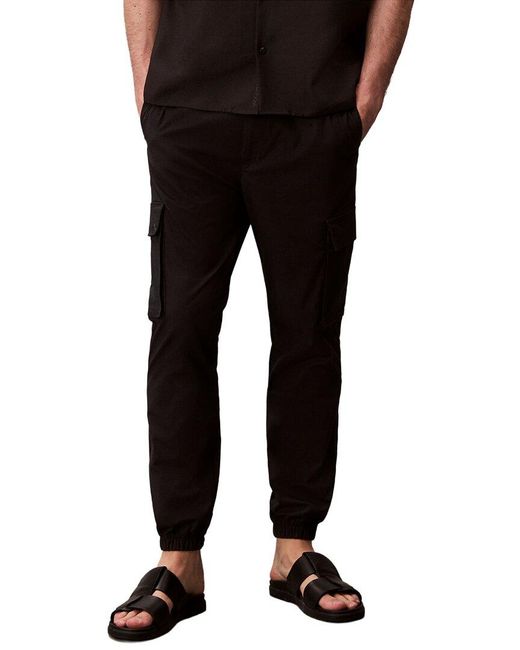 Calvin Klein Black Skinny Cargo Ripstop Pant for men