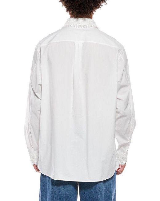 Valentino White Camicia Manica Lunga Button Front Shirt for men