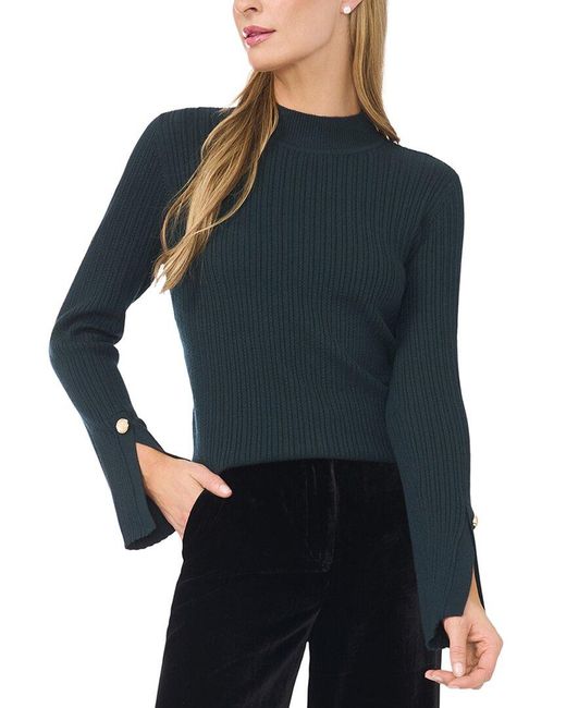 Ted Baker Blue Mock Neck Wool-Blend Sweater