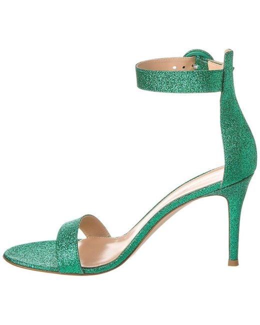 Gianvito Rossi Green Portofino 85 Glitter Sandal