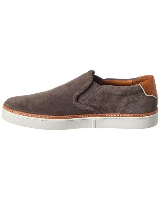 Allen Edmonds Brown Alpha Suede Slip-On Sneaker for men