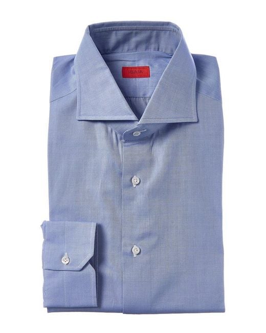 Isaia Blue Mix Dress Shirt for men