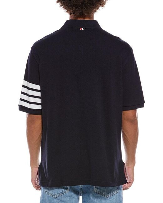 Thom Browne Blue Logo Polo Shirt for men