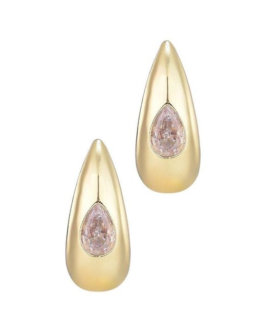 Adornia Metallic 14K Plated Crystal Pear Crystal Stone Teardrop Stud Earrings