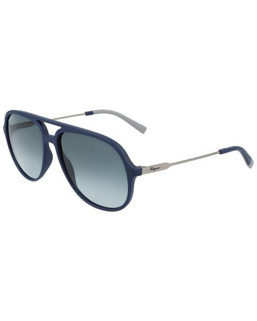 Ferragamo Blue 999S 60Mm Sunglasses
