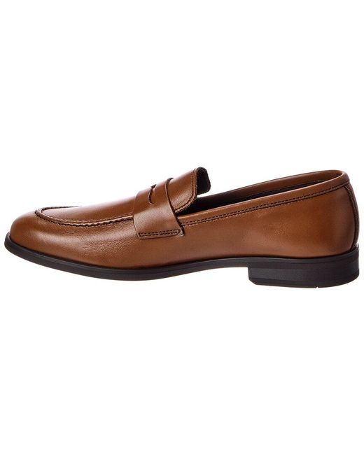 M by Bruno Magli Brown Fabrizio Leather Penny Loafer for men