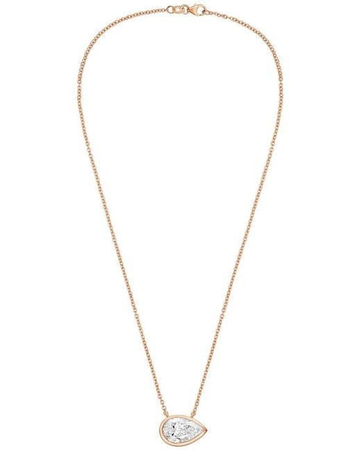Diana M Metallic Diana M. 14K Rose 9.00 Ct. Tw. Lab-Grown Diamond Solitaire Bezel Pendant