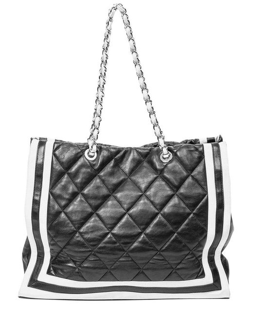 Chanel Black Quilted Lambskin Leather Large Cc Chain Tote (Authentic Pre-Owned)