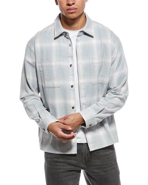 FRAME Gray Frame Plaid Overshirt for men