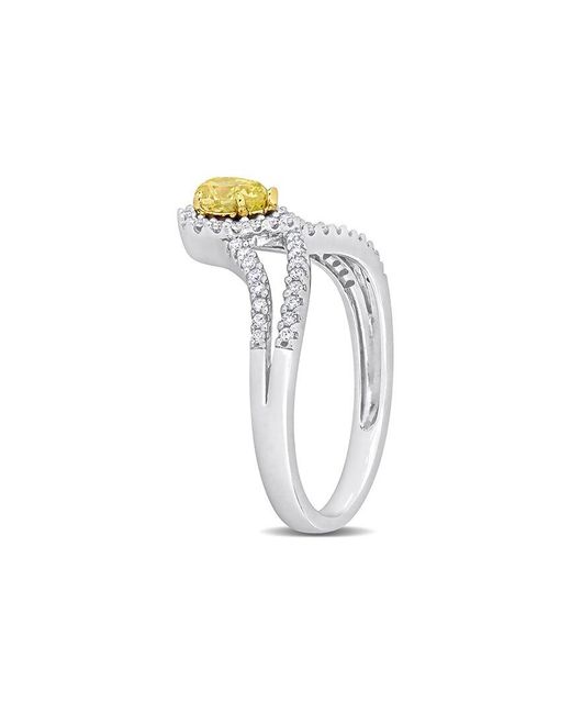 Rina Limor White 14K Two-Tone 0.69 Ct. Tw. Diamond Halo Ring