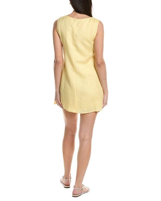 JLuxe Yellow Sleeveless Linen-Blend Mini Dress