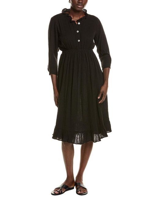 MER ST BARTH Black Brigitte Shirtdress
