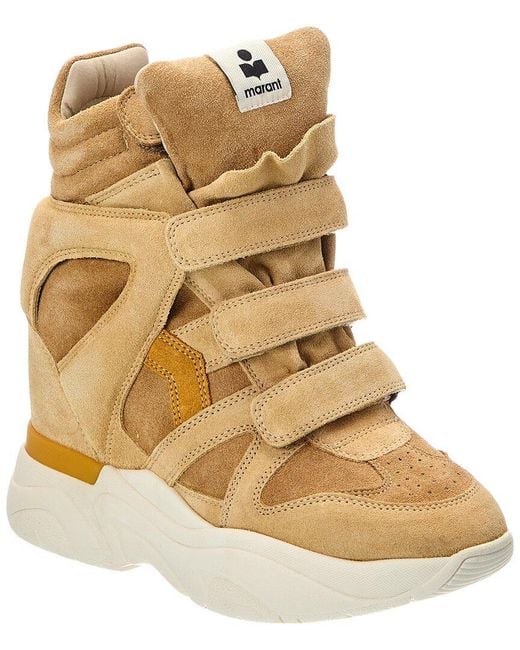 Isabel Marant Natural Balskee Suede High-Top Sneaker