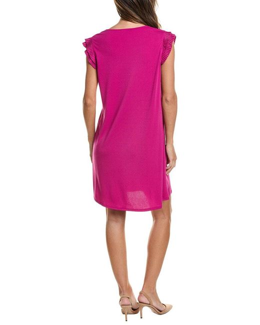 Adrianna Papell Pink Moss Crepe Shift Dress