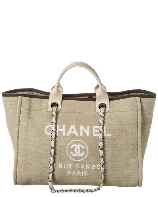 Chanel Natural Beige Canvas Xl Deauville Tote