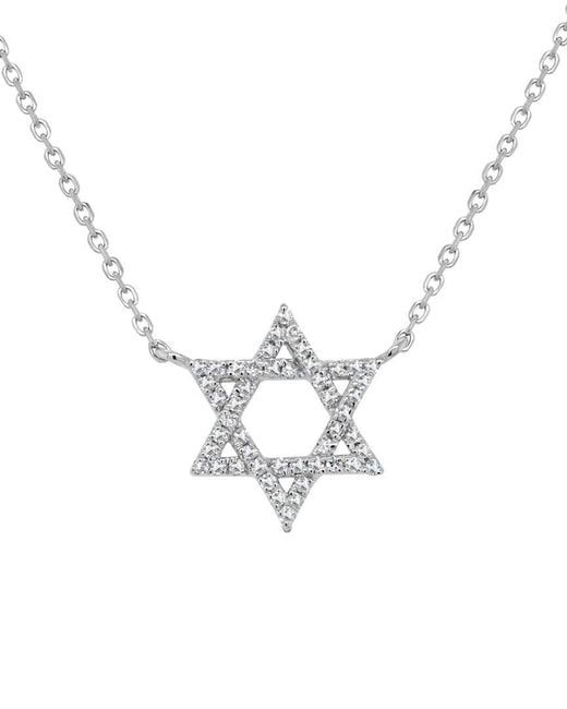 Sabrina Designs Metallic 14k 0.10 Ct. Tw. Diamond Star Of David Necklace