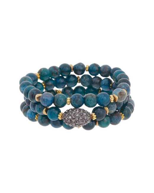 Rachel Reinhardt Jewelry Blue Apatite Stackable Bracelet