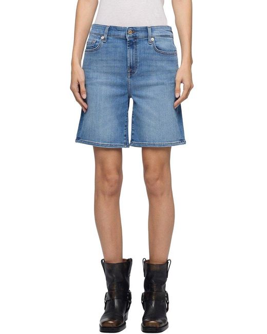 7 For All Mankind Blue Boy Shorts Athens Short