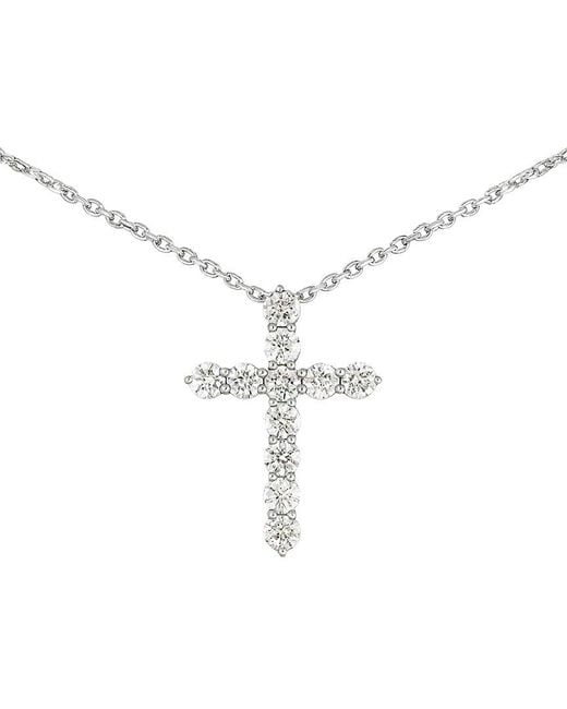 Prince Diamond & Jewelry White 14K 0.90 Ct. Tw. Lab-Grown Diamond Lab-Grown Cross Pendant