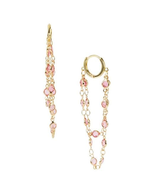 Saachi Metallic Glass Multi Layer Earrings