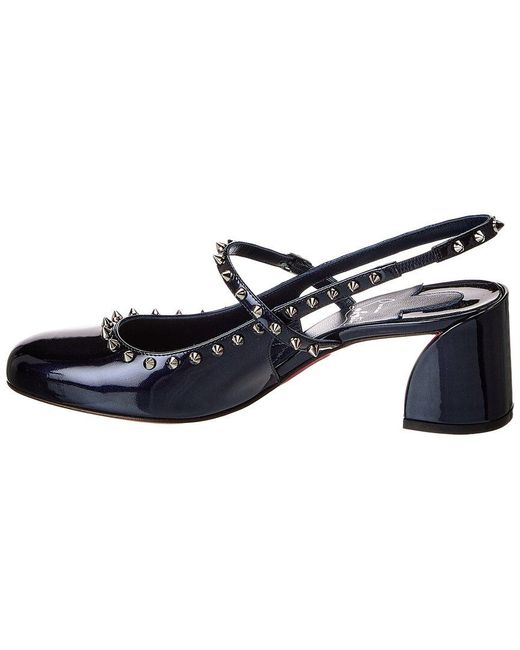 Christian Louboutin Blue Janispikes 55 Patent Pump