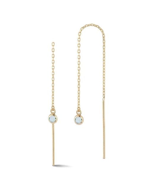 Ember Fine Jewelry White 14K Topaz Threader Earrings