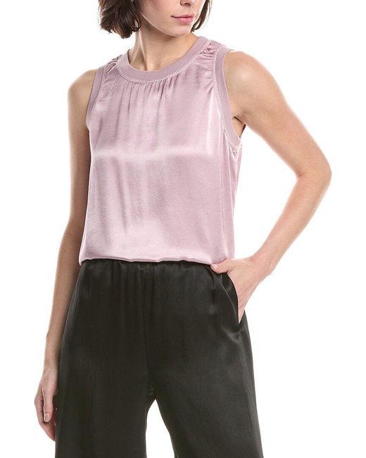 Michael Stars Purple Shay Rib Binding Tank