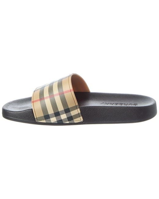Burberry Gray Rubber Check Slide