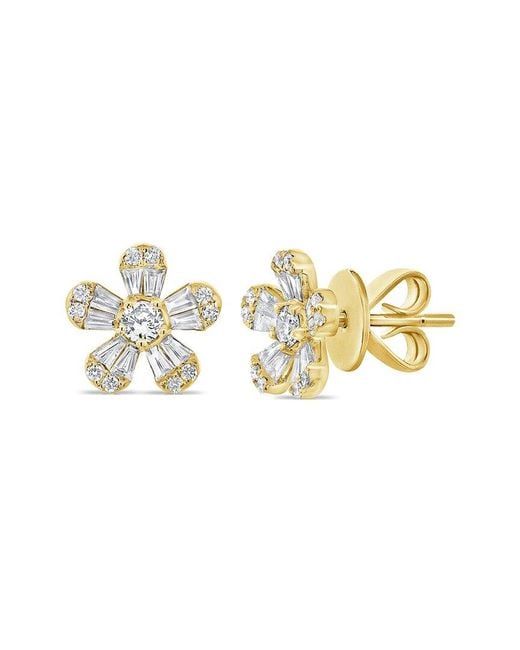 Sabrina Designs Metallic 14k 0.99 Ct. Tw. Diamond Flower Studs