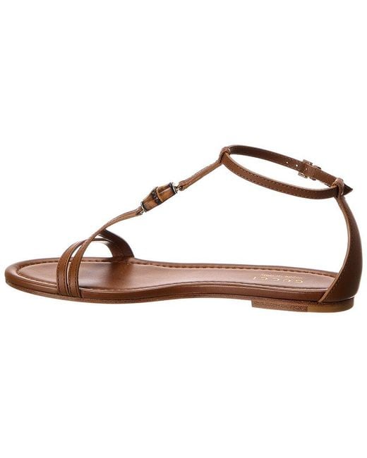 Gucci Brown Bamboo Leather Sandal