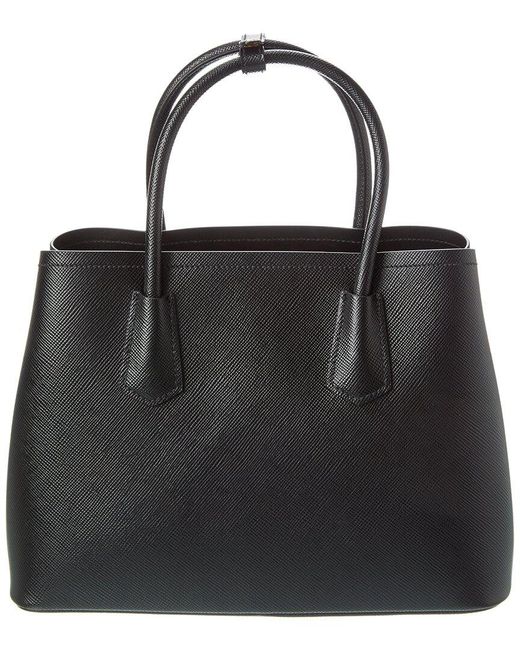 Prada Black Saffiano Leather Double Handle Tote