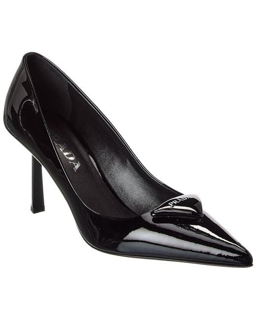 Prada Black Patent Pointy-Toe Pump